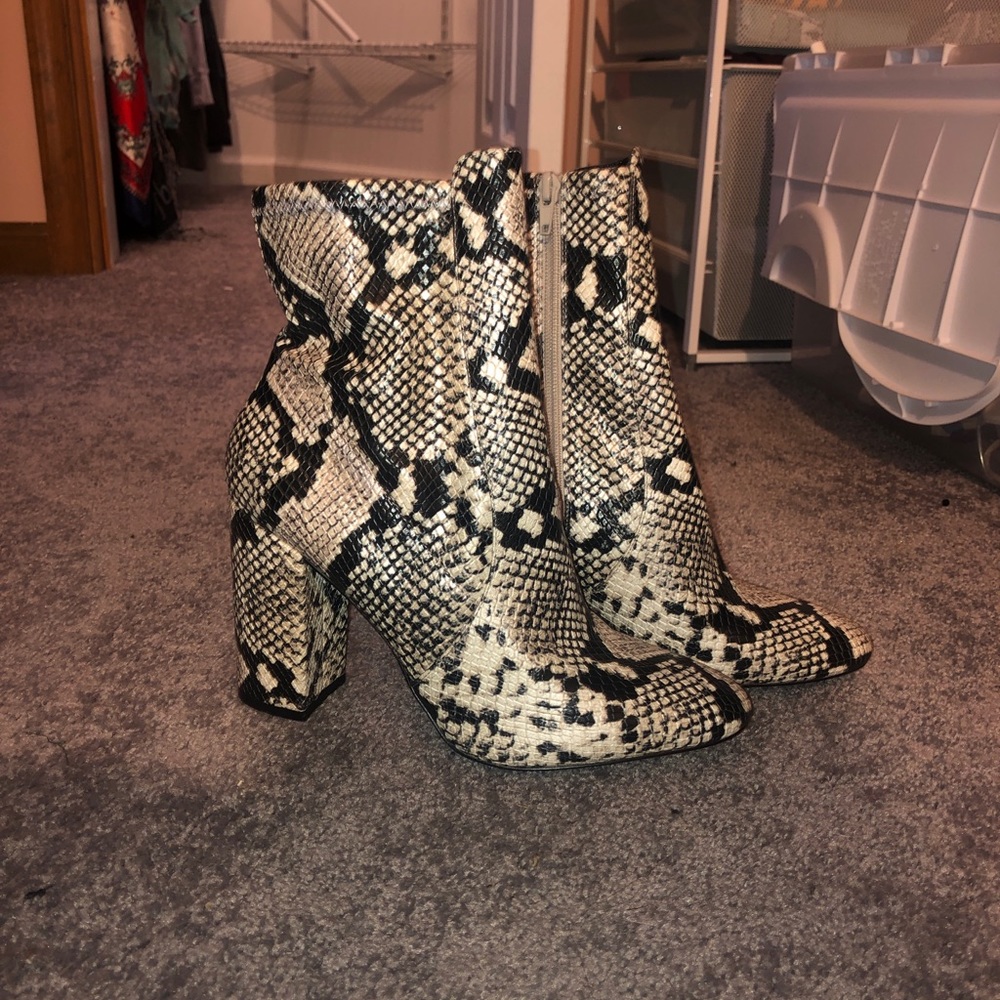 Snake skin booties